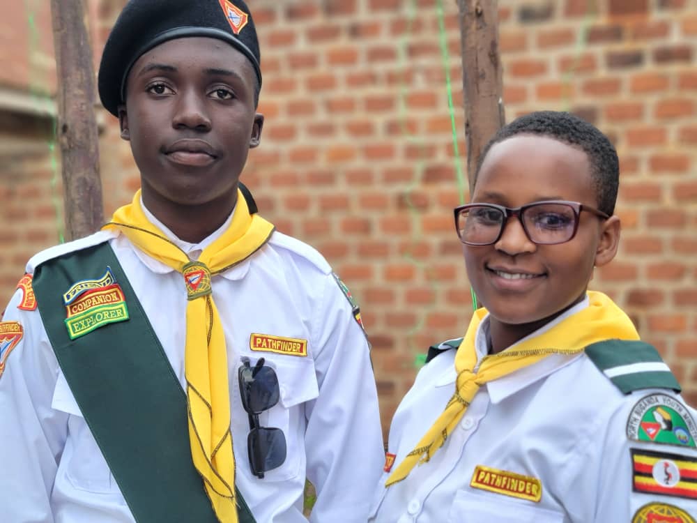 Two Divine Care Pathfinder Club members in full uniform